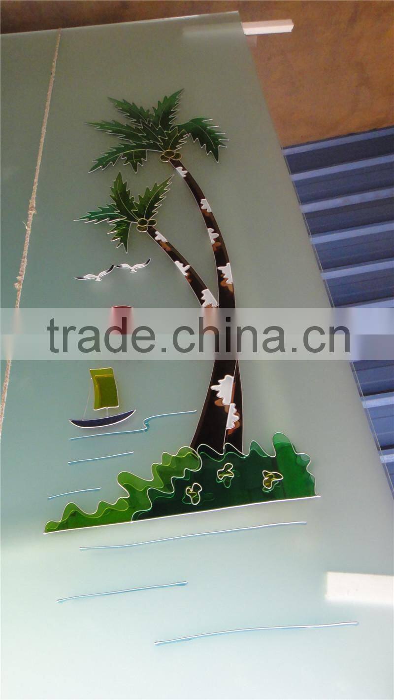 factory frosted pattern art bathroom door glass