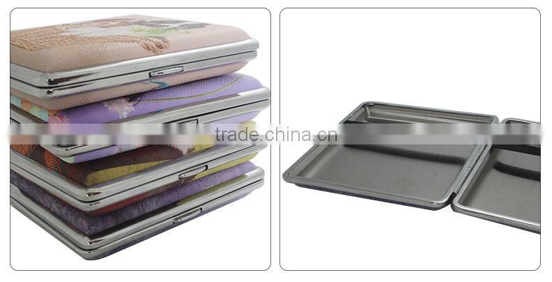 Linen Leather decorative pattern metal cigarette case/holder/box Pet design WB-21