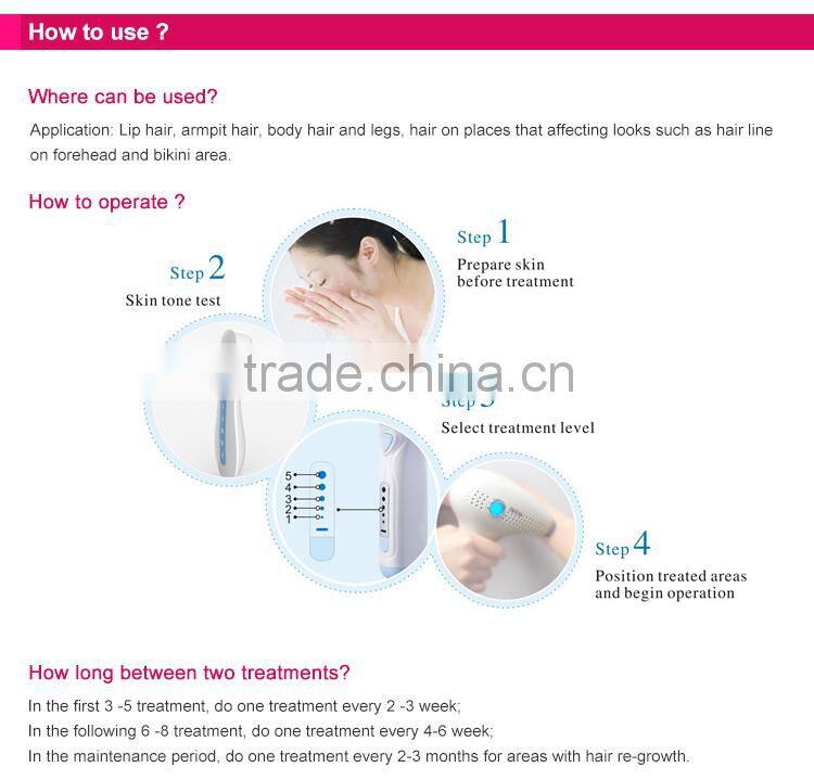 With 150000shots lamp life Factory Home use IPL laser hair removal machine