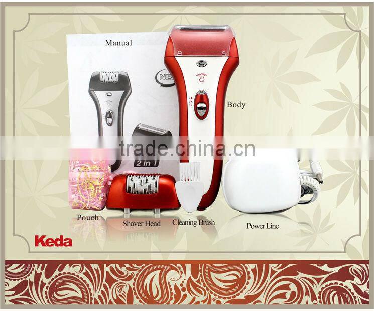 Electrical Rechargeable 2 Heads Ladies Epilator Shaver