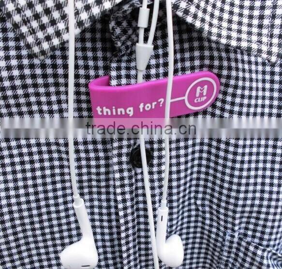 new design Multi-function silicone cable clip,paper/money clip,phone holder for promotion