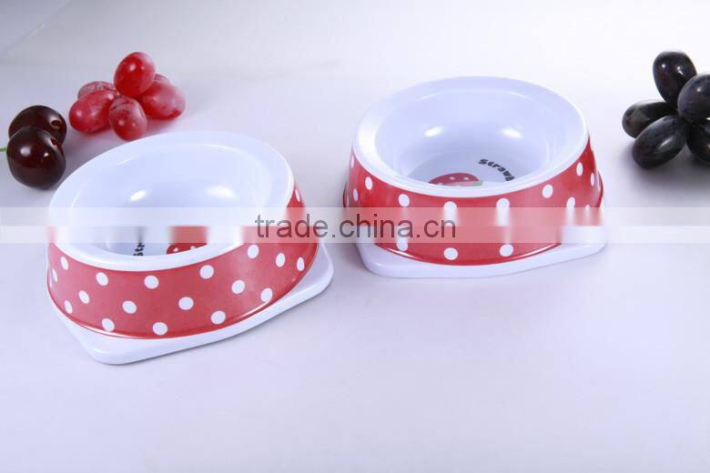 New design 100% melamine pet bowl/ Cow pattern melamine pet bowl yorkshire canary birds