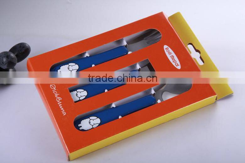 safety hot selling stainless steel baby cutlery set