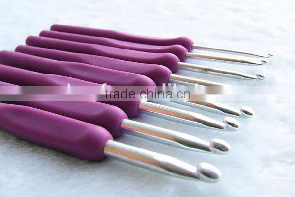 2015 New plastic handle crochet hook set, knitting needle crochet hook