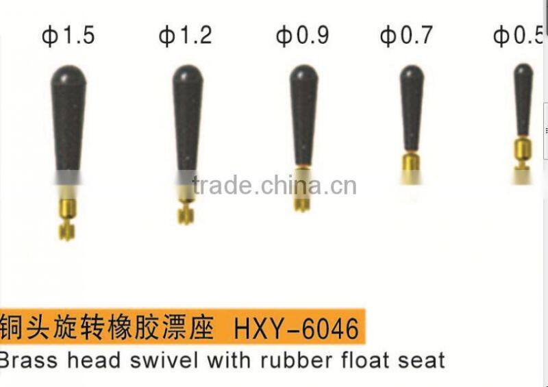 Brass fishing head swivel with rubber float seat