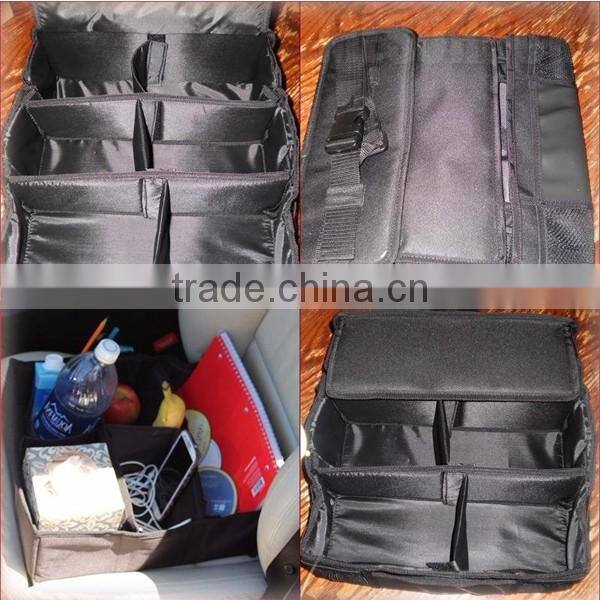 Folding Car Seat Organizer with Adjustable Compartments Backseat Storage Organizer Front Seat Car Organizer