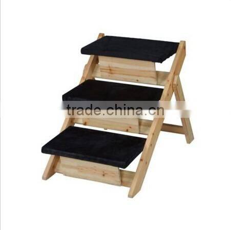 Wood Folding 3-step Dog Stairs and Ramp