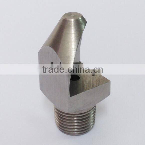 V shaped high impact narrow angle flat fan spray nozzle