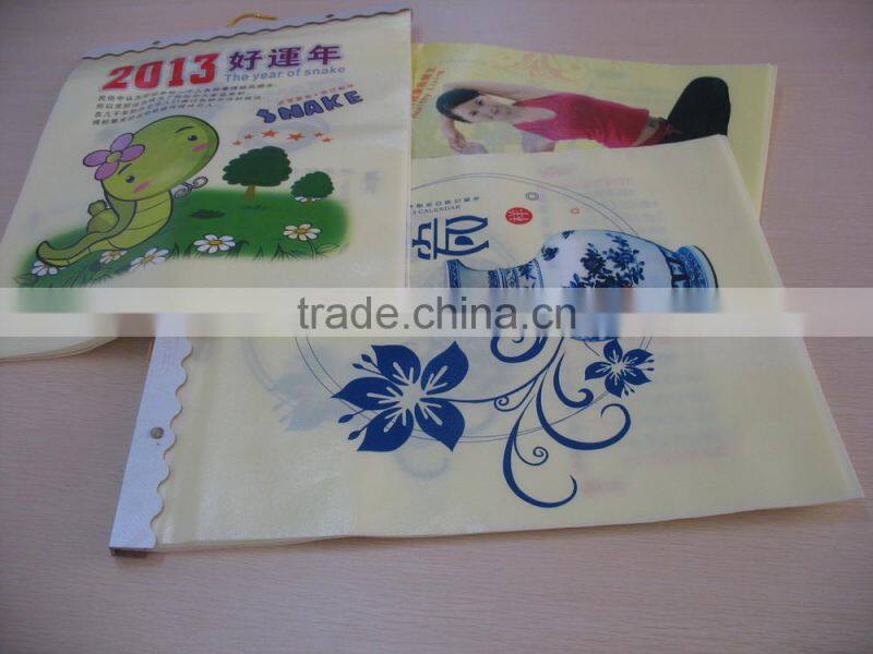 2015 Colorful PP nonwoven wall calendary