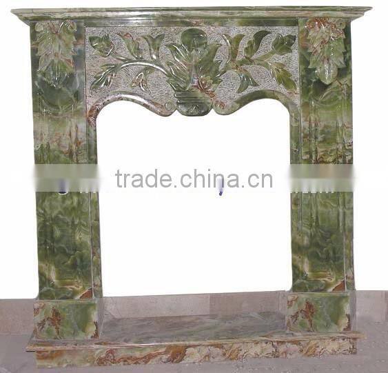 MODERN DESIGN AFGHAN GREEN JADE ONYX FIREPLACES