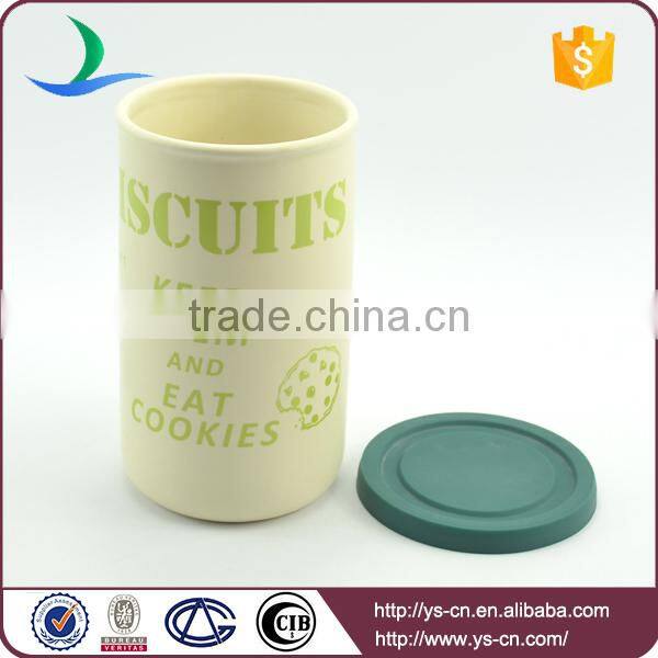 Wholesale ceramic modern long round canister, giant canisrer