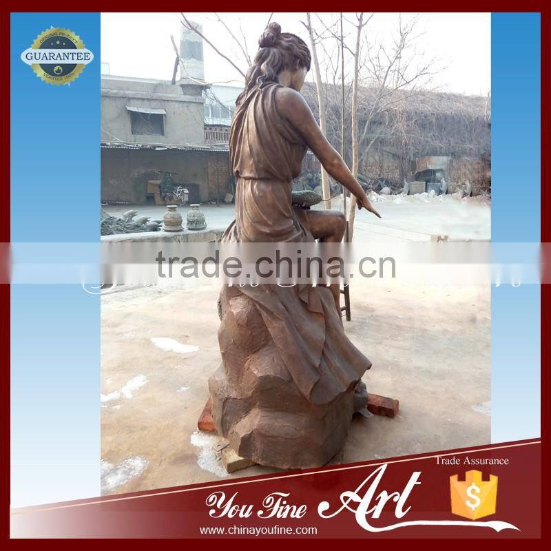 sexy female and snake bronze sculpture