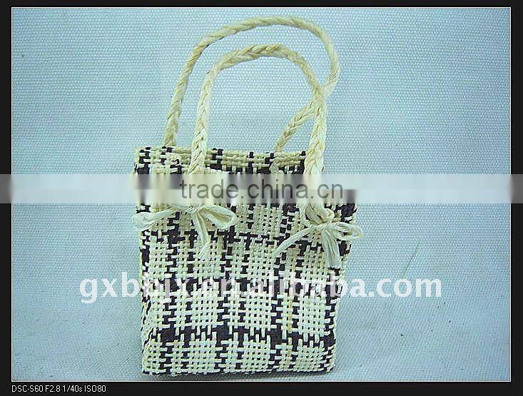 Grey cotton&paper rope rectangle small brands handbags