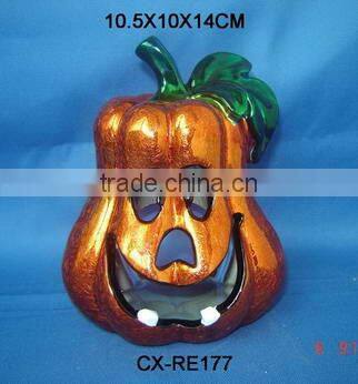 porcelain moroccan ceramic garden indoor use -dolomite pumpkin candle holder