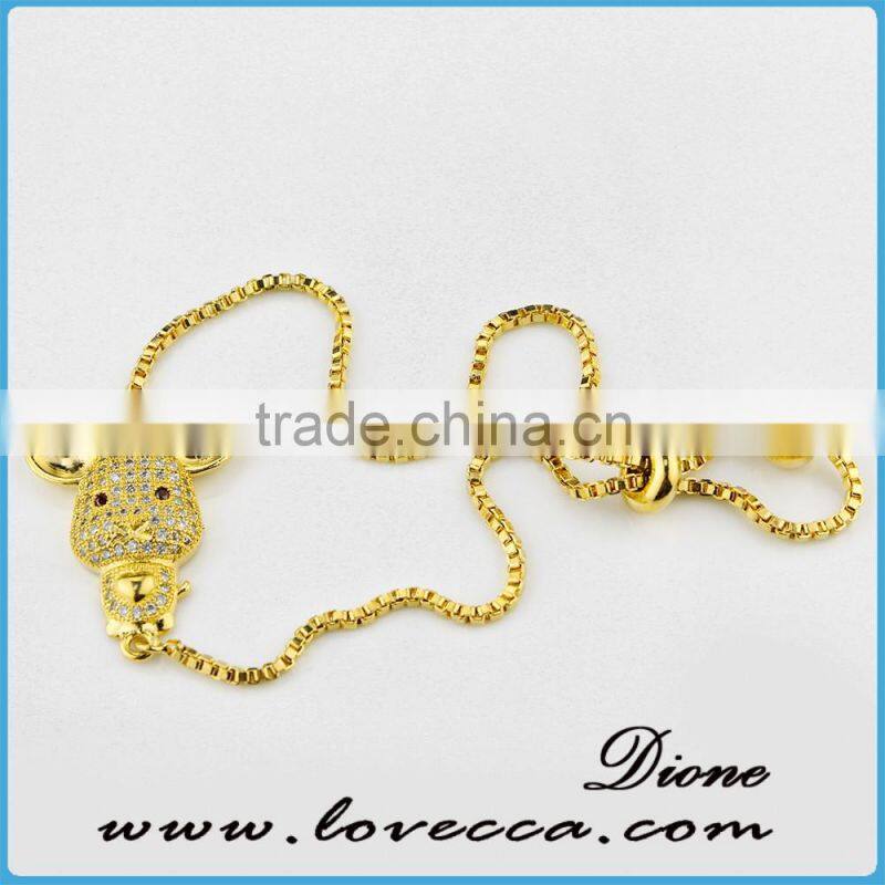 New arrival 24k real gold real platinum Cubic Zirconia jewelry Micro Pave bracelet