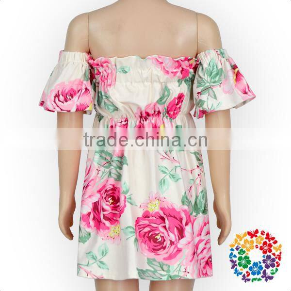 New summer baby girls clothes boutique baby frock designs off shoulder kids dresses