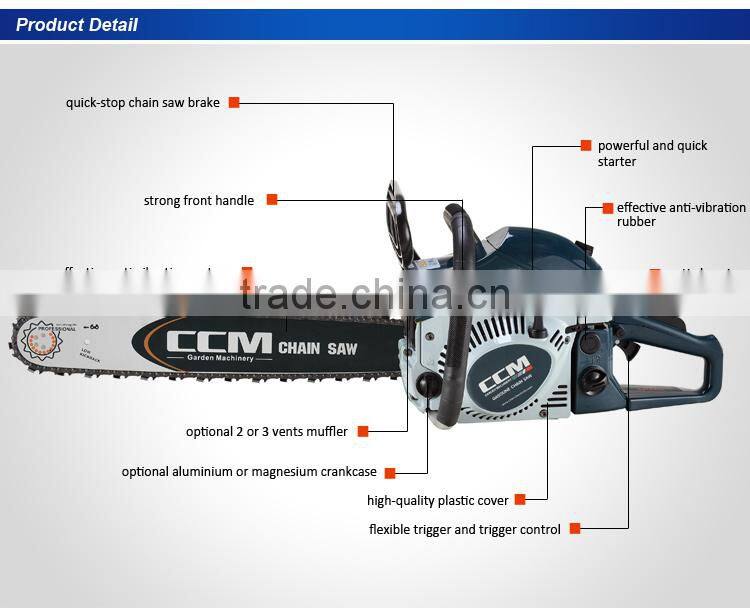 Chinese manufacturer Popular 20" 52cc gasoline chain saw for sale with CE