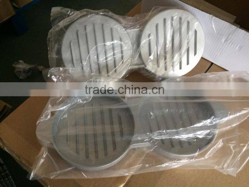 aluminum die casting wooden handle LFGB meat pizza stuffed hamburger patty maker with wax disc paper