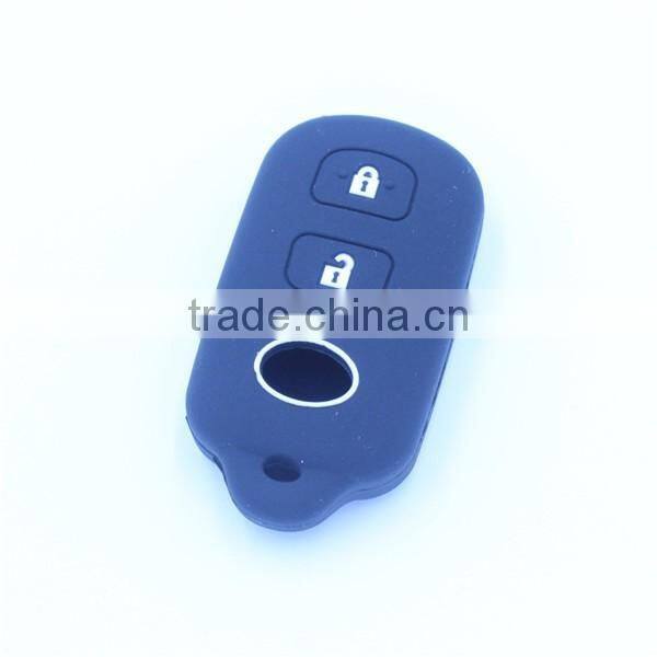 2 buttons silicone remote car key shell, car key cover for toyota with panic button