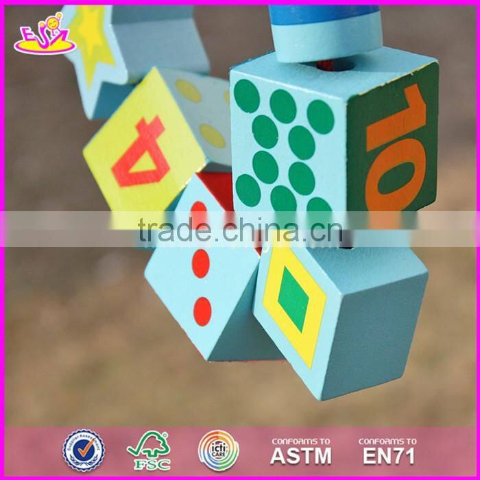 2017 New design toddlers educational wooden lacing toys W11E065