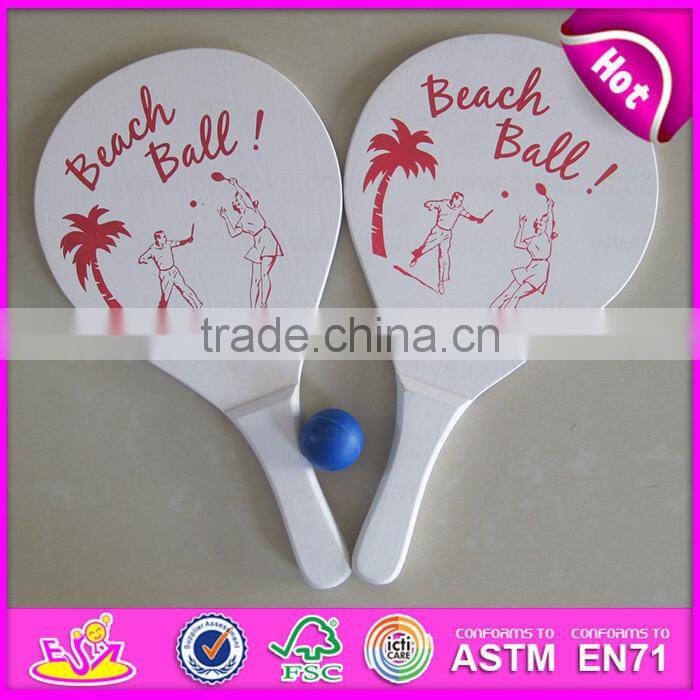 2015 Shot kids Wooden tennis beach Rackets,New Wooden beach rackets with ball,High quality for match beach tennis racket W01A109