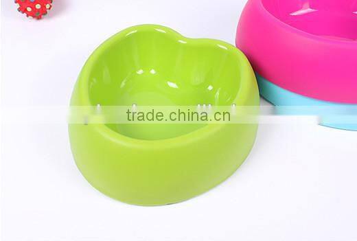 Custom heart shape plastic disposable pet bowl colorful dog silicone bowl
