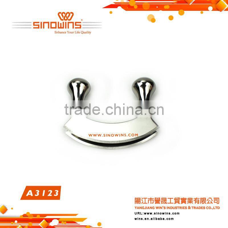A3123 Professional Stainless Steel double chopping knife pizza tool