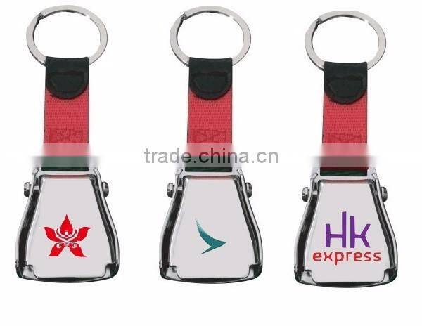 Custom Logo Mini Aircraft Buckle Seatbelt Keychain for Hong Kong Airlines Corporate Gift & Merchandise