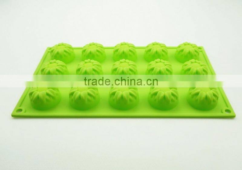 1192 15 pcs roses shaped silicone chocolate mould and mold