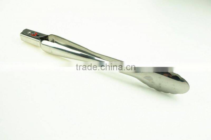 39034 12 Inch Heavy New Mould Stainless Steel Kitchen Tongs BBQ Grill Food salad Tongs