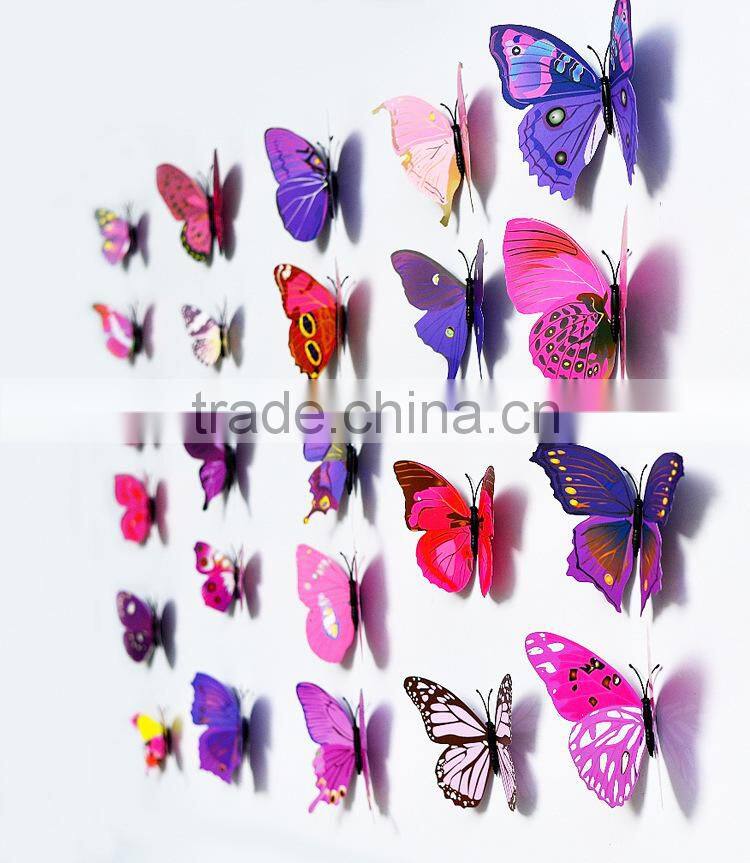 Hot Sale 3D Butterfly Wall Sticker Crafts Butterflies Decor Wall Sticker Decorative