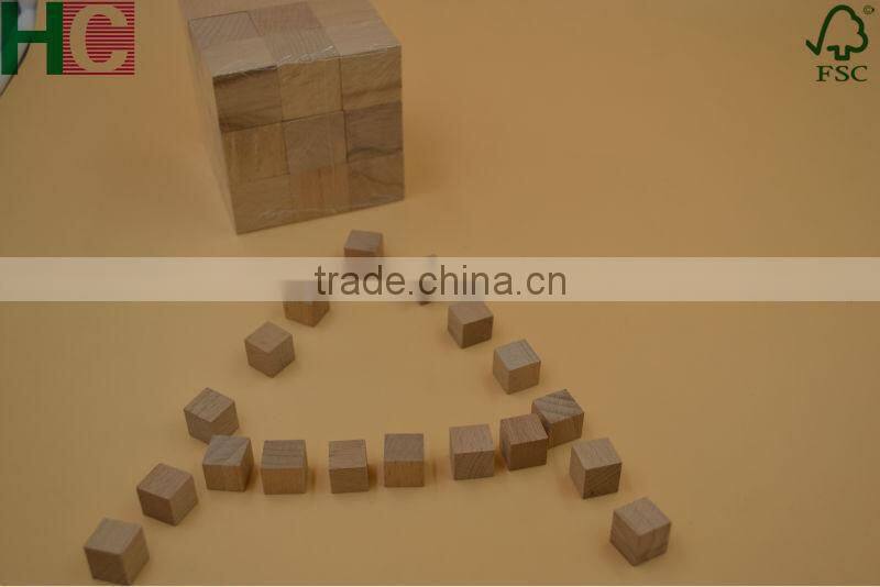 Natural Wooden Craft Cubes Wood Block Cube 10mm to 50mm Diameter