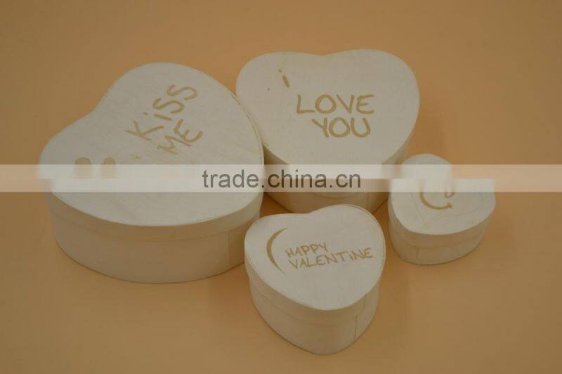 heart shape pine wood box|printed box