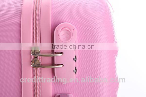 cheap pink abs luggage sets