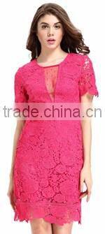 Domin fashion guangzhou factory new sleeveless lady lace dress