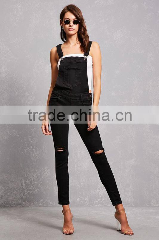 Fashion Distressed Denim overalls for women