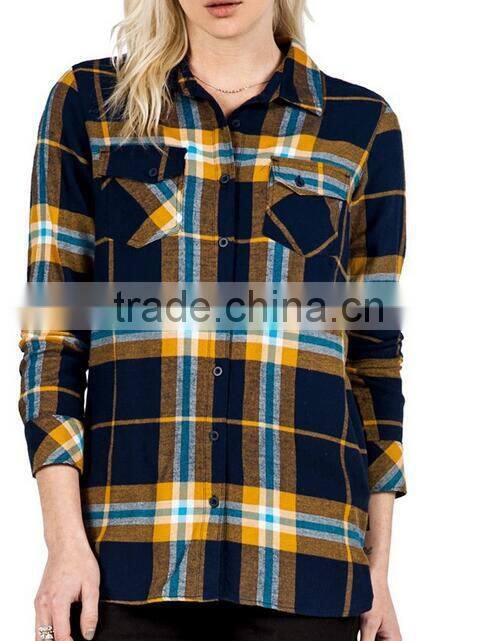 Woman Cotton Plaid Flannel Shirts
