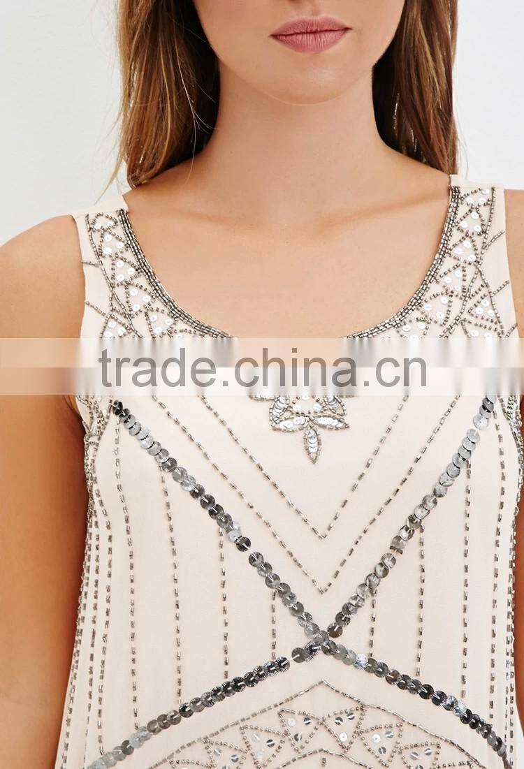 wholesale china slim fit sleeveless trim party ladies special dress design