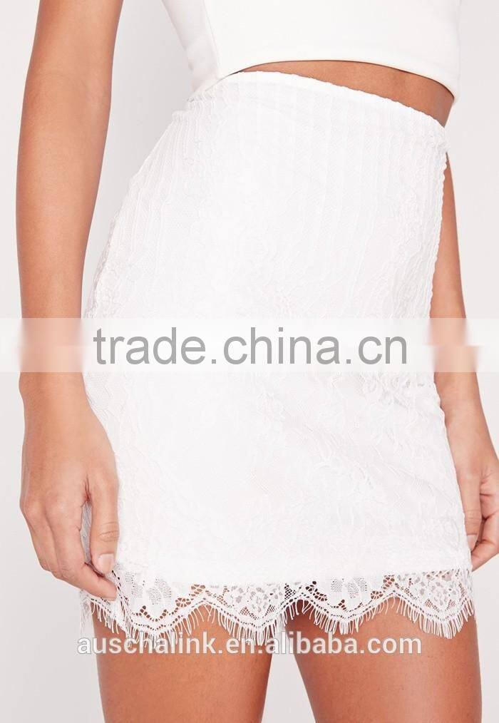 cheap price white lace bodycon sexy girls mini skirt