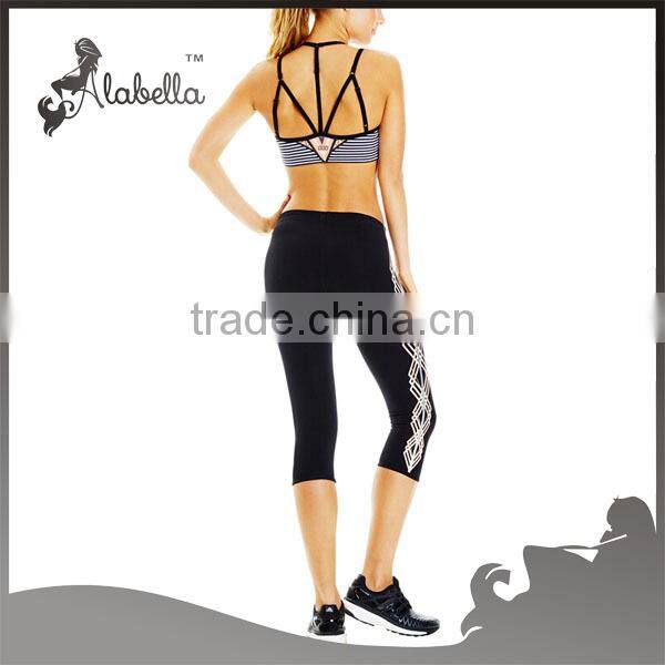 brazilian design sublimation printed seamless gym tight 3/4 capri