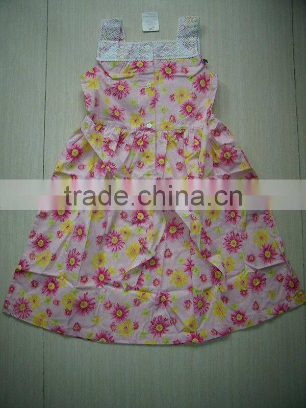 little girl's overstock dress girl's cotton dress cute stock dress