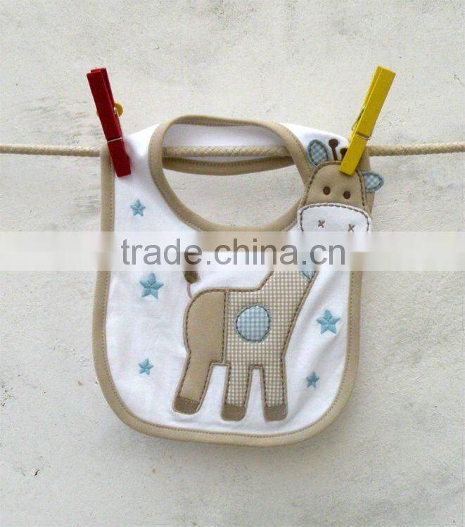 baby wear cute emobroidered waterproof baby bib