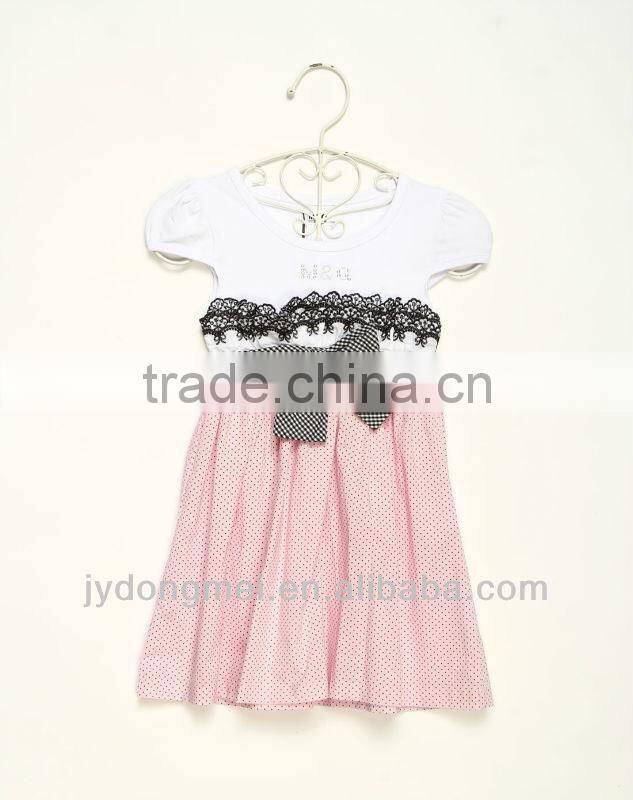 new fashion baby girl pink lace dress