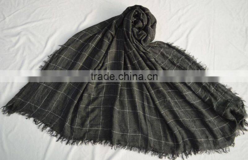 Fashion hot popular ladies mens 100%viscose tartan checked plaid scarf for Fall winter
