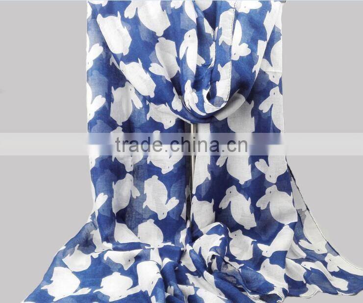 new whoelsale retail girls ladies lovely animal rabbit printed scarf