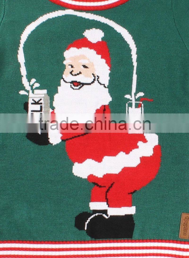 Skin- friendly knitting Christmas santa pullover sweater on 2016
