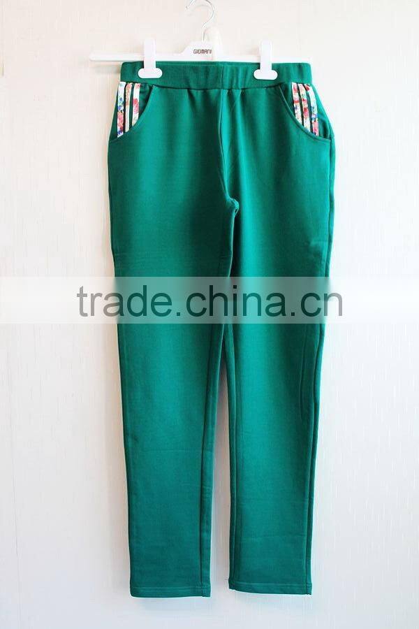 2016 High Quality 100% Cotton Hoodies Sports Suit Sweatshirts with Flower Design For Women Color Green