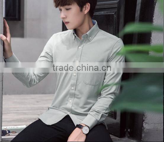 2016 Autumn New Arrival 100% polyester corduroy Fashion Long sleeve mens dress shirts