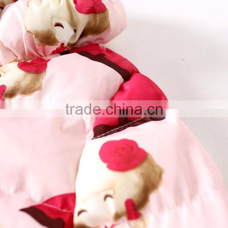 OEM new style fashion ultralight girl printing waterproof duck down feather jacket