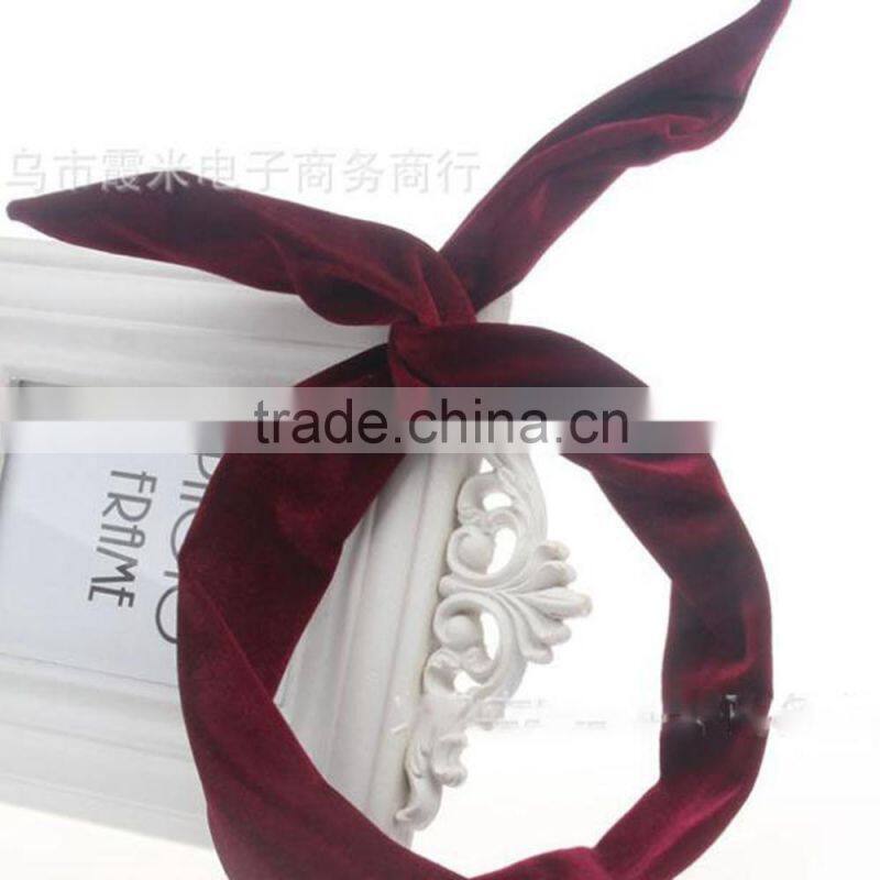 Fashion Women Velvet Headbands Rabbit Ears